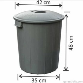 Resim Garanti Metal 7485 Plastik Klasik Kapaklı Çöp Kovası (50 Litre) 