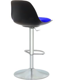 Resim Bürocci Nadya Bar Sandalyesi - Lacivert Deri - Metal Ayaklı Bar Taburesi - 9537s0103 