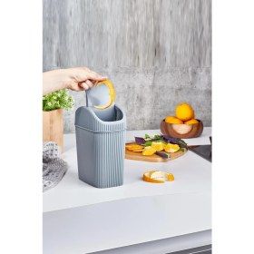 Resim Pratik Tezgah Üstü Mini Çöp Kutusu, Mutfak ve Tuvalet Için Kullanışlı ve Şık 