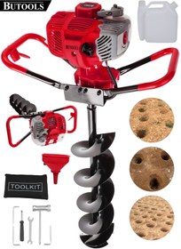 Resim BUTOOLS BS-28 Çelik Şanzuman Benzinli Toprak Burgu Makinesi Fidan Dikme Makinesi 