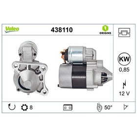 Resim VALEO 438110 Mars Motoru 12V 8 Dis 0.8 Kw Renault Clio II 1.4 99-07 / Laguna 1.6 16V 05 / Scenic 1.6 16V 05-5+4 (WR618137) 