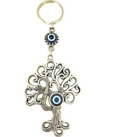 Resim cuaderno Nazar Boncuklu Hayat Ağacı Metal Anahtarlık/Dikiz Ayna Süsü 