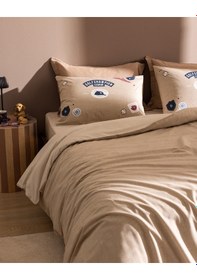Resim Madame Coco Ruben King Size %100 Pamuk Ranforce Baskılı Nevresim Takımı - Bej 8684427295489 Ekru 