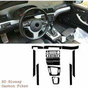Resim Lasonstiges Bmw 3 Serisi E46 1998-2005 5d Karbon Fiber Çıkartmalar İç Parlak Karbon Fiber Kaplama Döşeme 