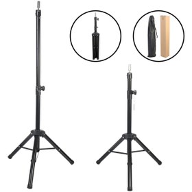 Resim mikudesign Kuaför Eğitim Mankeni İçin Metal Tripod / Siyah + Taşıma Çantası 