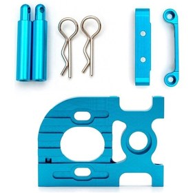 Resim Symbee Tamiya Tt-01 Tt01 1/10 Rc Araçlar İçin Alüminyum Motor Braketi Ve Pil Sabitleme Pimleri Seti Mavi 