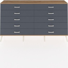 Resim Arges Konsol 10 Çekmeceli 176x30x99 Antrasit-çam/antrasit Antrasit-çam/antrasit 