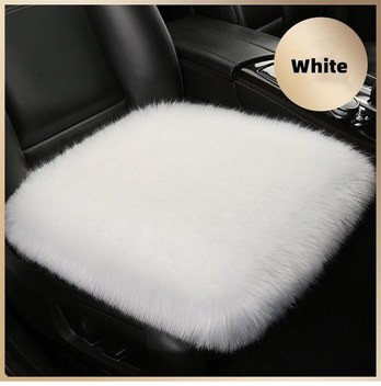 Suni Kürk Kaplaması Peluş Araba Koltuğu Pedi Beyaz 1 Adet