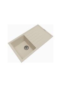 Resim Polex Cristalüx Granit Evye P-03 Bej Tezgah Altı Ve Tezgah Üstü Mutfak Evyesi 85x49.5 CM 
