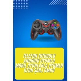 Resim Kablosuz Oyun Kolu Bluetooth Joystick Gamepad Android Uyumlu Grandordesing (4970) 