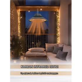 Resim Mirkraft Elirg Light 2000 W Elektrikli Infrared Tavan Isıtıcısı Antrasit Renkli Kullanım Alanı İçin 
