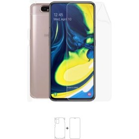 Resim Wrapsol Galaxy A80 Full Body Ekran Koruyucu Ön Arka Yan Darbe Emici Poliüretan Film 