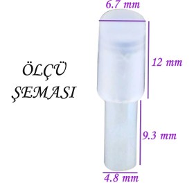 Resim Glaswen Raf Pimi Plastik Başlı Cam Tutucu Çivisi Mobilya Dolap Pimi Şeffaf (50 Adet) 