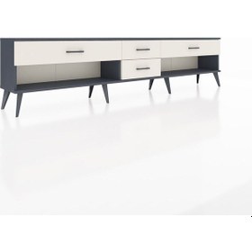 Resim Arges Tv Ünitesi 4 Çekmeceli 220x30x51 Antrasit-antrasit/aytaşı Antrasıt/aytası - Antrasıt 