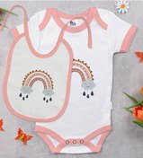 Resim Bk Kids Boho Tasarımlı Pembe Bebek Body Zıbın Ve Mama Önlüğü Hedi Çok Renkli 