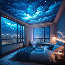 Resim 1 adet USB-Powered RGB Akışlı Gökkuşağı Gece Lambası Uzaktan Kumanda ile - Rüyalı Aurora Tavan ve Oda Dekor Aydınlatması, Çoklu Renkler ve Modlar, Panoramik Etki Ev, Yatak Odası ve Partiler için, Yatak Odası Atmosfer Lambası | Rüyalı Aurora Etkisi | Uzaktan Kumandalı Işık, Yatak Odası için Gece Lambası 