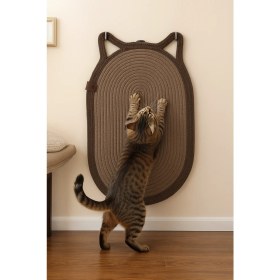 Resim Mikopet Dekoratif Kedi Kulaklı Tırmalama Paspası 