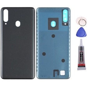 Resim Samsung A20s Siyah Uyumlu Arka Kapak Batarya Kapağı Pil Kapağı Yapışkan Ve Sökme Aparatıyla Beraber Full Set Siyah 