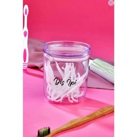 Resim Mcreative Concept Dekoratif Akrilik Diş Ipi Saklama Kutusu 400 ml Pamukluk Şeffaf 