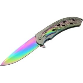 Resim İlk El Grup Kartal Rainbowi Tk 21 cm Kamp / Outdoor Çakı - Yarı Otomatik, Kemerlikli, Kutulu 