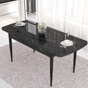 Resim Canisa Concept Iza Serisi,80 X 132 cm Mdf Açılabilir Siyah Mermer Desen Mutfak Masa Takımı, 6 Sandalye 