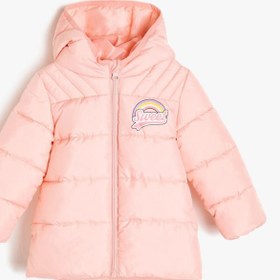 Resim Kız Bebek Kapüşonlu Şişme Mont 