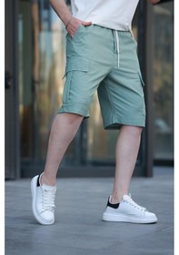 Resim Madmext Yeşil Kargo Cepli Erkek Şort E6571 Yeşil 