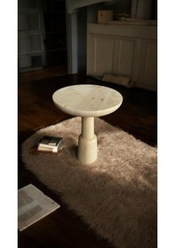 Resim Wood Wooden Ahşap Tekli Ürgüp Mantar Yan Sehpa Modern Naturel Ren 