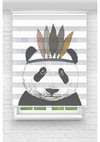 Resim Perdecizade Enxboy Panda Dijital Baskılı Zebra Perde-cocuk Odası-stor Perde Pz-231 Renkli 