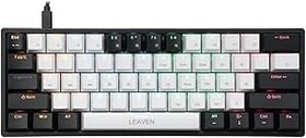 Resim Valkyrie Leaven K620 Blue Switch Mekanik Gaming Oyun Klavyesi RGB 61 Key Mavi Tuş Type-C Klavye Siyah-Beyaz 