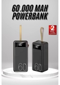 Resim Tek Powerbank 60.000 Mah Taşınabilir Şarj Hızlı El Fenerli Dijital Göstergeli Najmaddin 