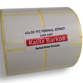 Resim 40X30 Yanyana 2 Li Termal Etiket | Rulo Barkod Etiketi 