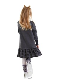 Resim Denokids Mshb&g Yıldızlı Unicorn Antrasit Kız Çocuk Elbise Çok Renkli 