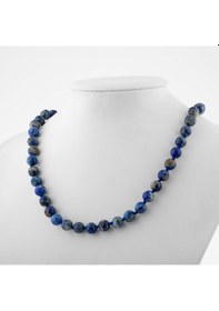 Resim Safnaturel Lapis Lazuli 8 Mm Düğümlü Doğal Taş Kolye 