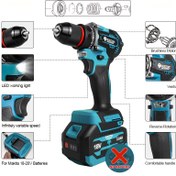 Resim Elektrikli Tanrıça Çok Fonksiyonlu Fırçasız Motor Matkap, LED Çalışma Işığı ile Lityum Pil Güçlü Kablosuz Vidalama (Pil Dahil Değildir) 