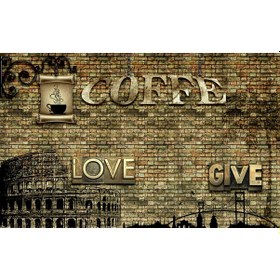 Resim 3D Boyutlu Coffee Vintage Duvar Kağıdı 