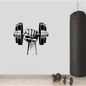 Resim habune Dumbell Tutan El, Fitness Dekoratif Duvar Sticker, Çıkartma, Etiket 
