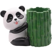 Resim Ganzhoushop Reçine Kalemlik Masaüstü Depolama Düzenleyici Karikatür Panda Kalemlik Pratik Hediye Ev Dekorasyonu Masaüstü Depolama Kutusu Ev İçin 