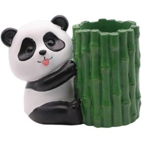 Resim Ganzhoushop Reçine Kalemlik Masaüstü Depolama Düzenleyici Karikatür Panda Kalemlik Pratik Hediye Ev Dekorasyonu Masaüstü Depolama Kutusu Ev İçin 