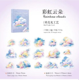 Resim 30 Adet/1 Grup Kawaii Karalama Defteri Etiket Bulut Koleksiyonu Scrapbooking Malzemeleri Planlayıcısı Dekoratif Kırtasiye Etiket Açık Gri 