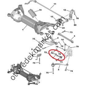 Resim Peugeot 508 (2019-2023) Arka Süspansiyon Kolu (Orijinal) 