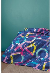 Resim Play 210 Tc 83 Tel Dijital Pamuk Saten Tek Kişilik Nevresim Takımı Çok Renkli 