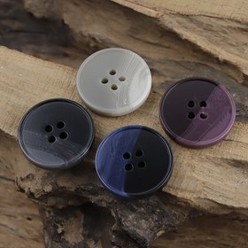 Resim 10 adet Karışık Renk Ceket Düğme Seti - Takımlar, Trençkotlar ve Dış Giyim için İnce Kenarlı Reçine Moda Düğmeler, Çeşitli Boyutlar (15mm/17mm/20mm/25mm) - Şık Desenli Tasarım 