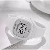 Resim Elmpaly Beyaz Unisex Makaron Dopamin Digital Spor Saati - Minimalist Pembe, Kronometre, Gençler İçin Diğer 