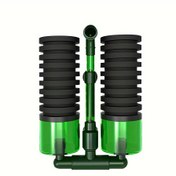 Resim Çift Başlı Akvaryum Sünger Filtresi ve Hava Pompası - Elektriksiz, Temel Balık Tankı Aksesuarı, Akvaryum Filtresi 