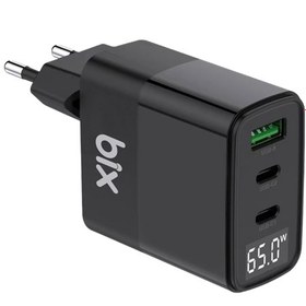 Resim Bix BX65GD 65W PD GAN 2 TYPE-C + USB-A PD Hızlı Şarj Adaptörü Siyah 