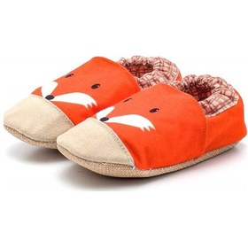 Resim Pamuk Astarlı Kaydırmaz Taban Patik-tilki, Ev Botu Terliği Kreş Ayakkabısı Panduf F-836 