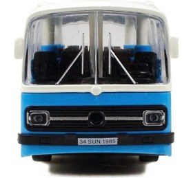 Resim Sunman Oyuncak Metal Halk Otobüsü Pilli Sesli Işıklı Çek Bırak Özellikli Mavi Halk Otobüsü 15 cm 