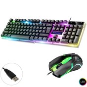 Resim Borofone GM11 Ledli Kablolu Oyuncu Klavye ve Mouse Set Polaxtor