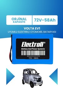 Resim ELECTROLL Volta EV1 Uyumlu (Standart Kapasite) LiFePO4 72V 58Ah Elektrikli Otomobil Bataryası 